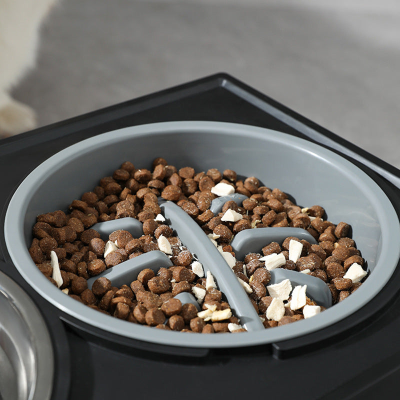Adjustable Elevated Stainless Steel Anti Choke Pet Slow Feeding Bowl