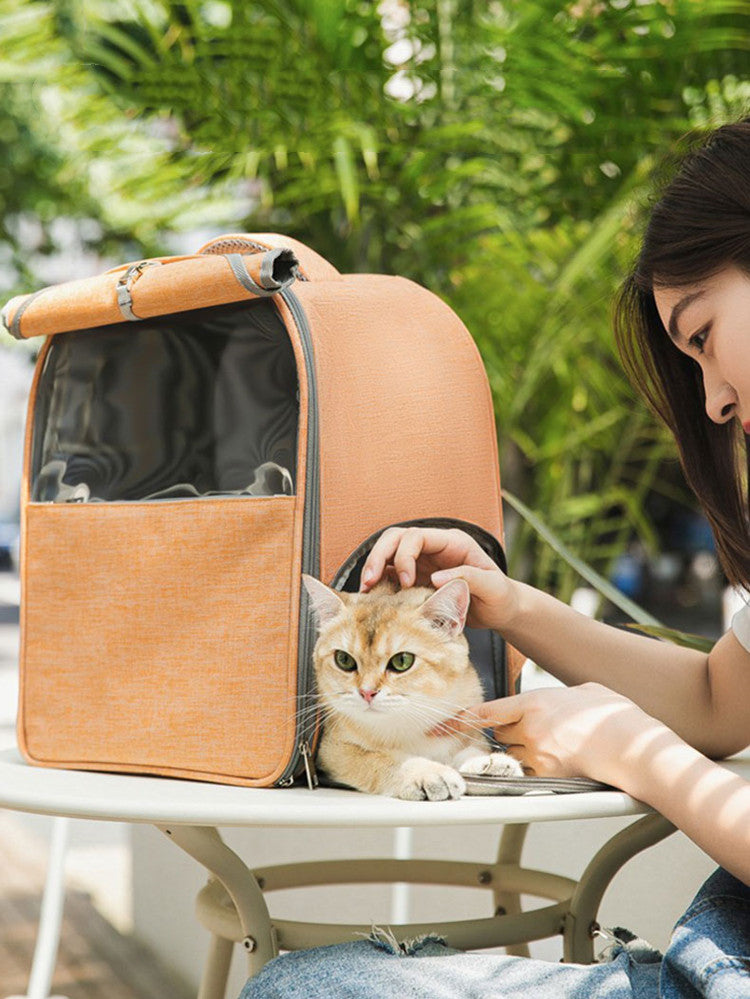 Portable Large Capacity Canvas Pet Backpack Outdoor Travel Bag