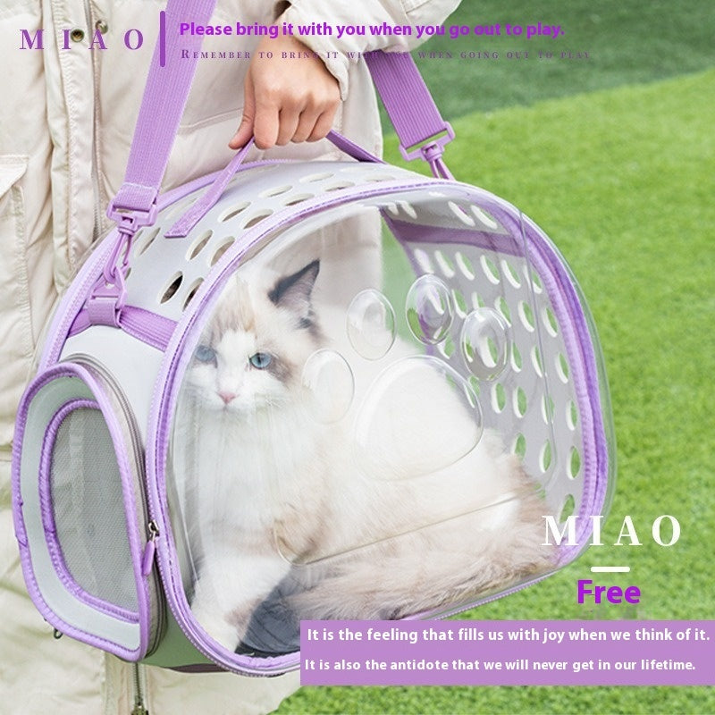 Portable Transparent Pet Space Capsule Backpack Travel Carrier Bag