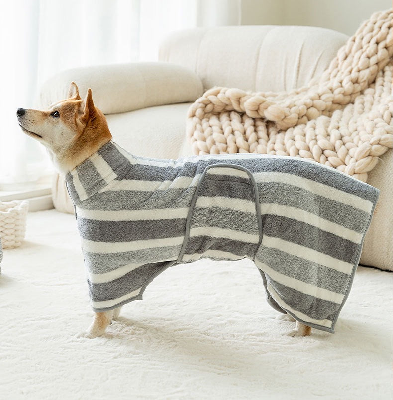 Absorbent Soft Microfiber Pet Bath Robe Towel Apparel