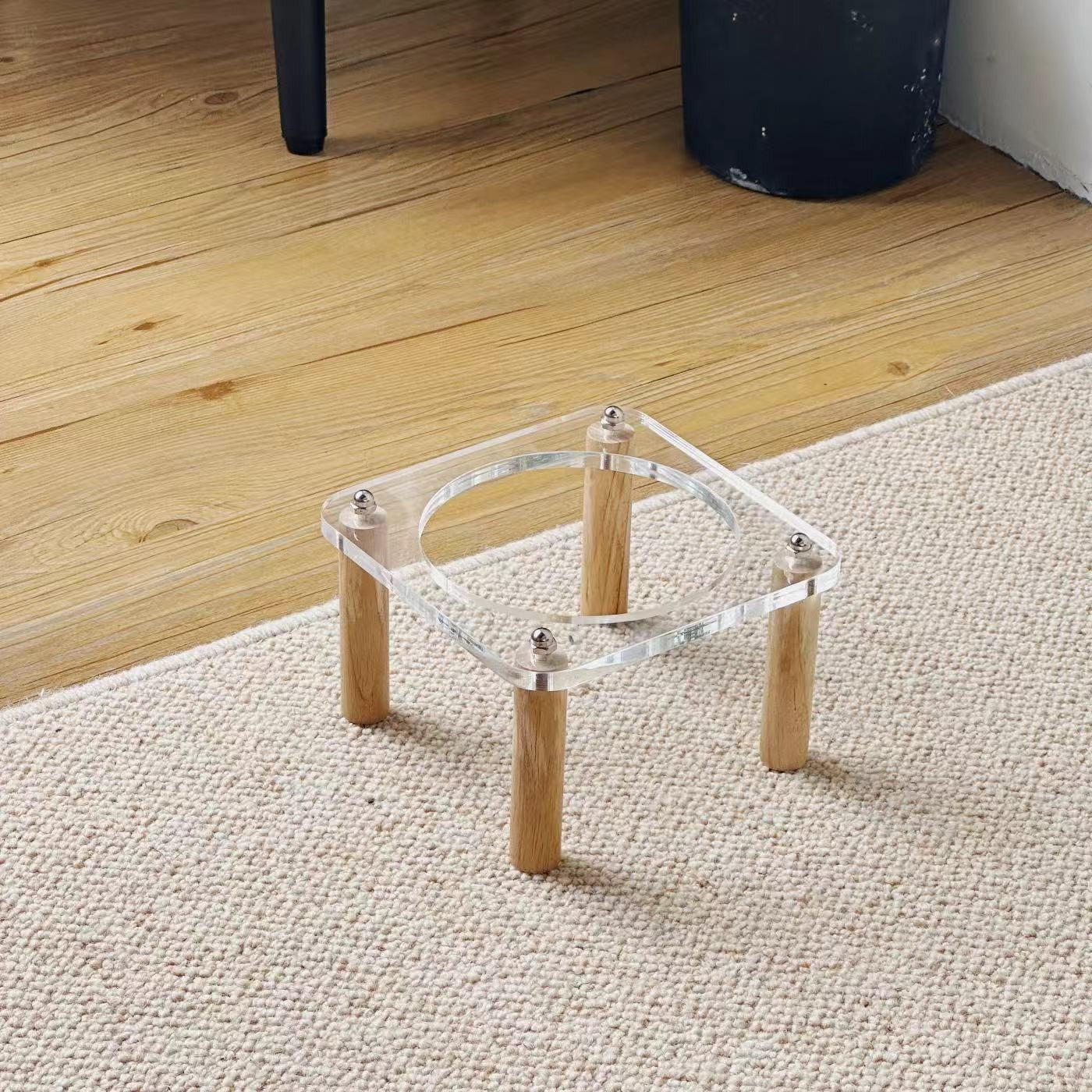 Anti Tumble High Leg Ceramic Pet Food And Water Double Bowl Holder