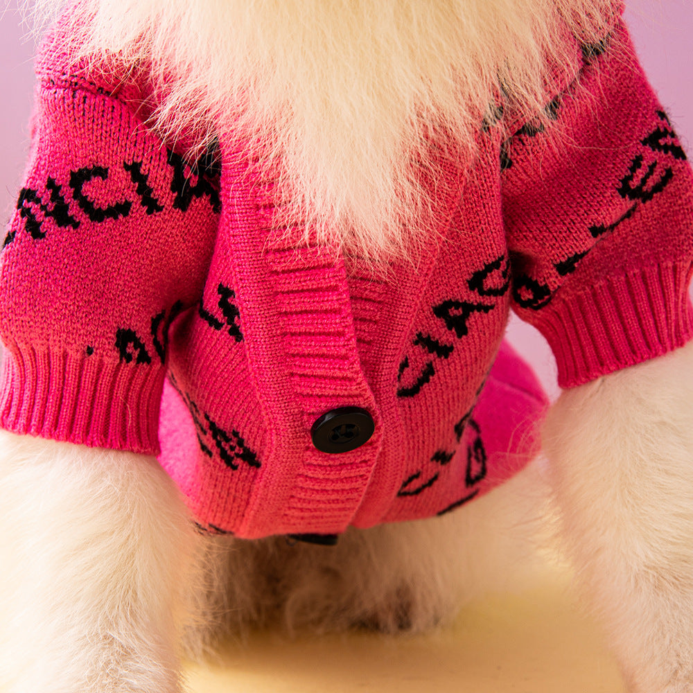 Autumn Winter Thick Cardigan Pet Sweater Clothes
