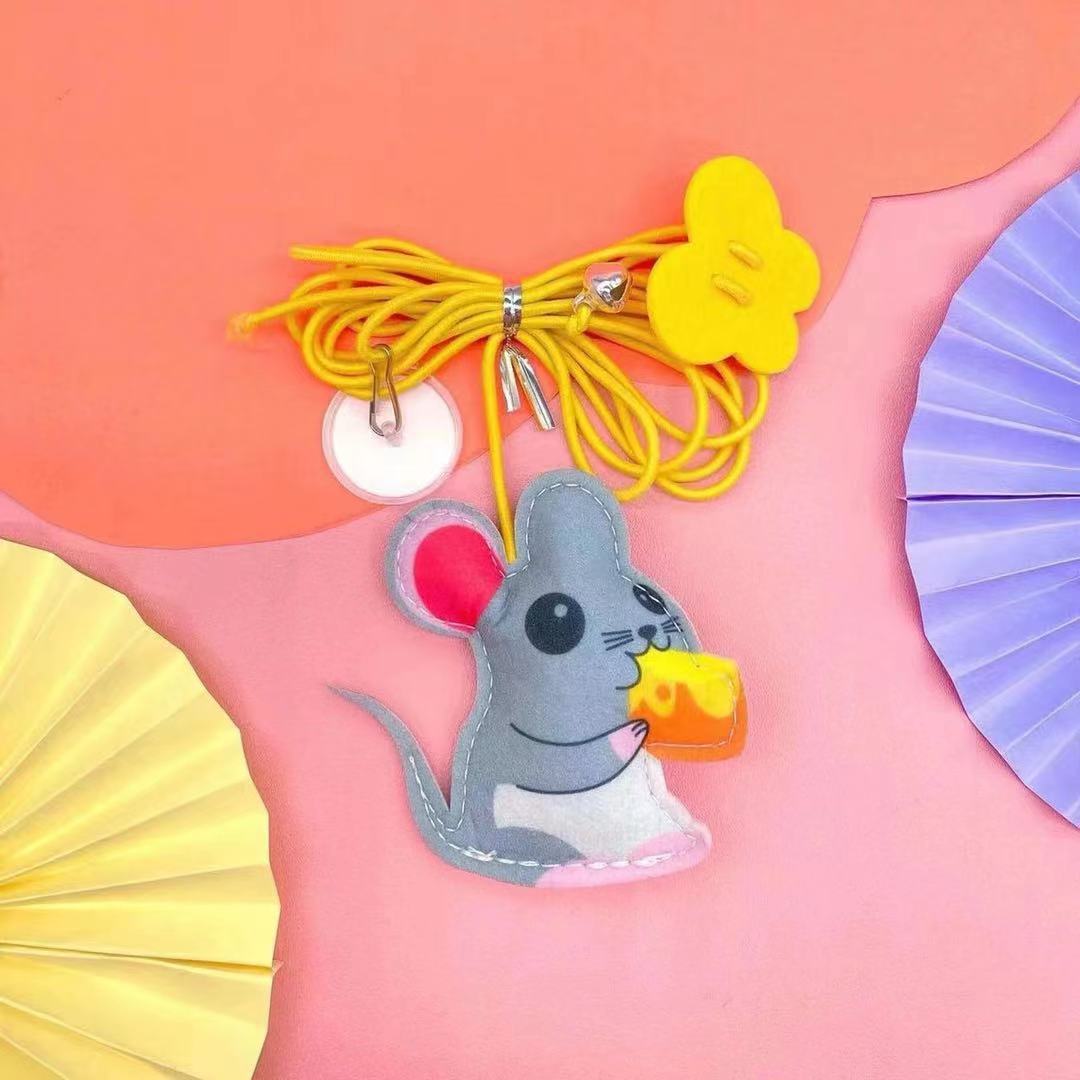 Interactive Hanging Rope Mouse Telescopic Funny Self Play Pet Toy Supplies