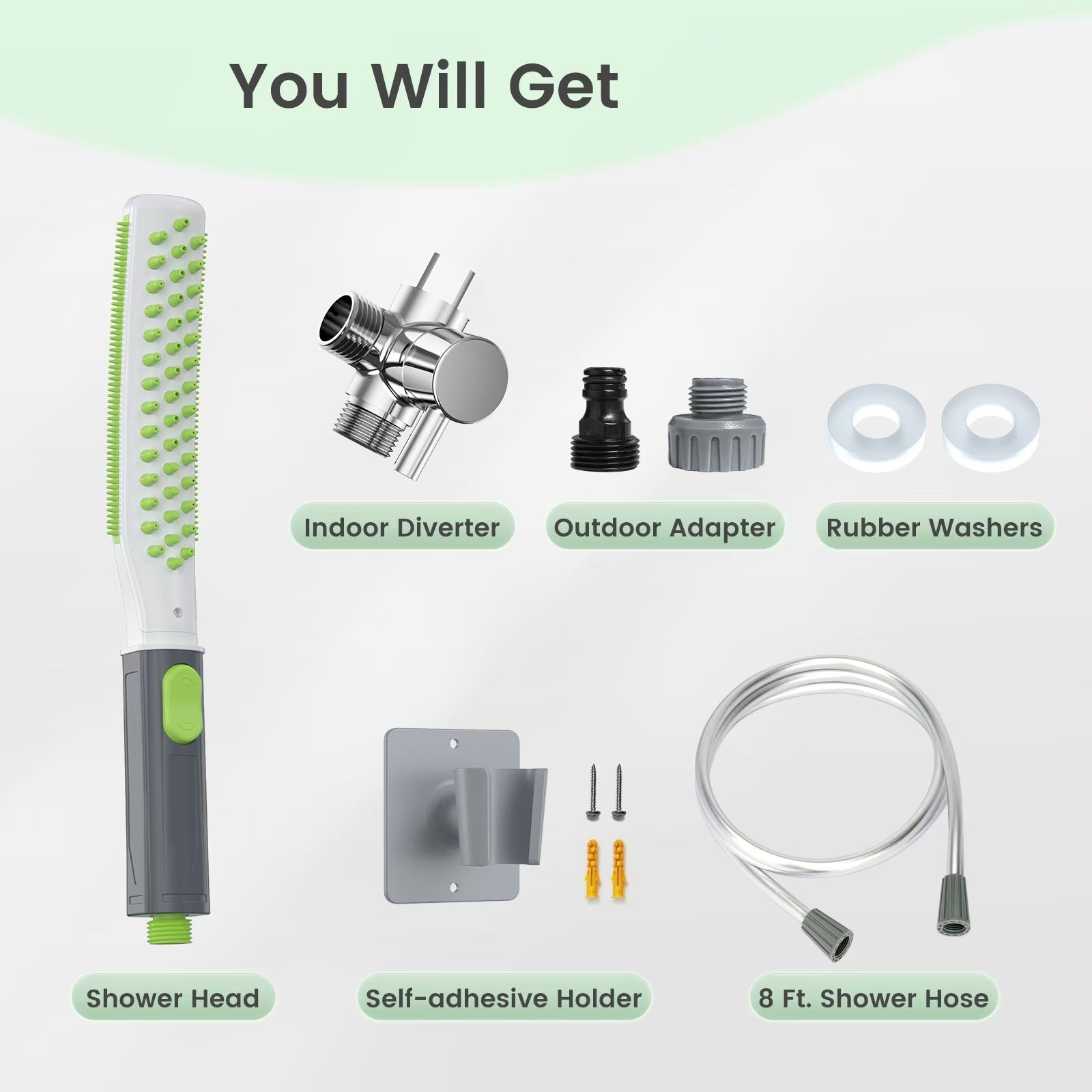 Pet Bathing Showerhead Brush With Massage Spray Tool