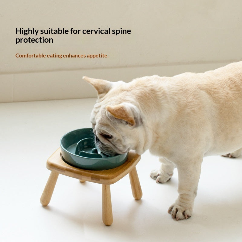 Ceramic Pet Slow Feeding Anti Choking Tip Proof Feeder Bowl
