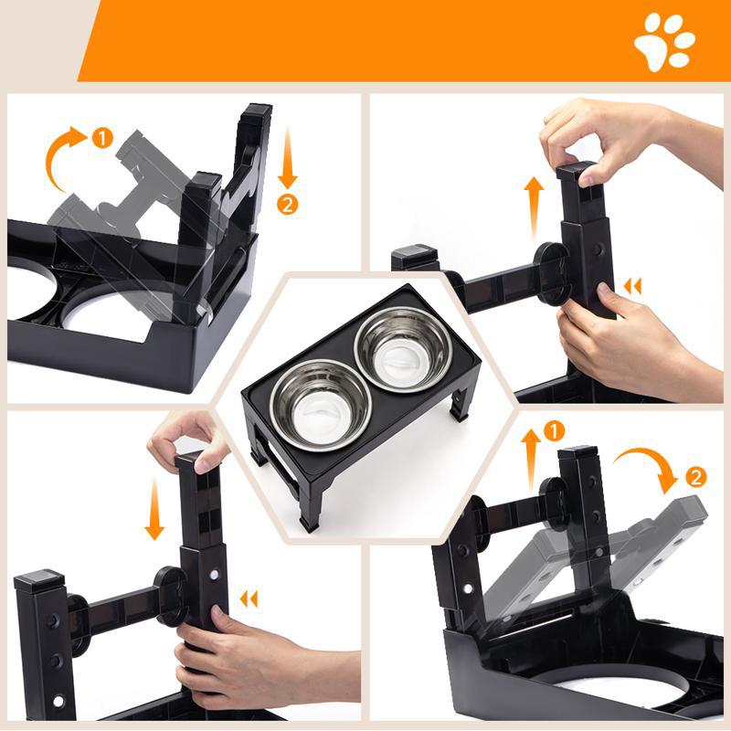Anti Tumble Neck Support Elevated Pet Feeding Bowl Stand