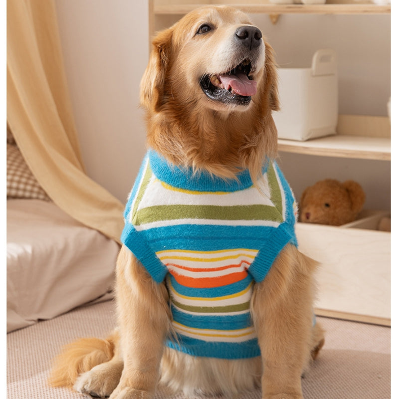Autumn Winter Striped Sleeveless Fashion Pet Sweater Clothes
