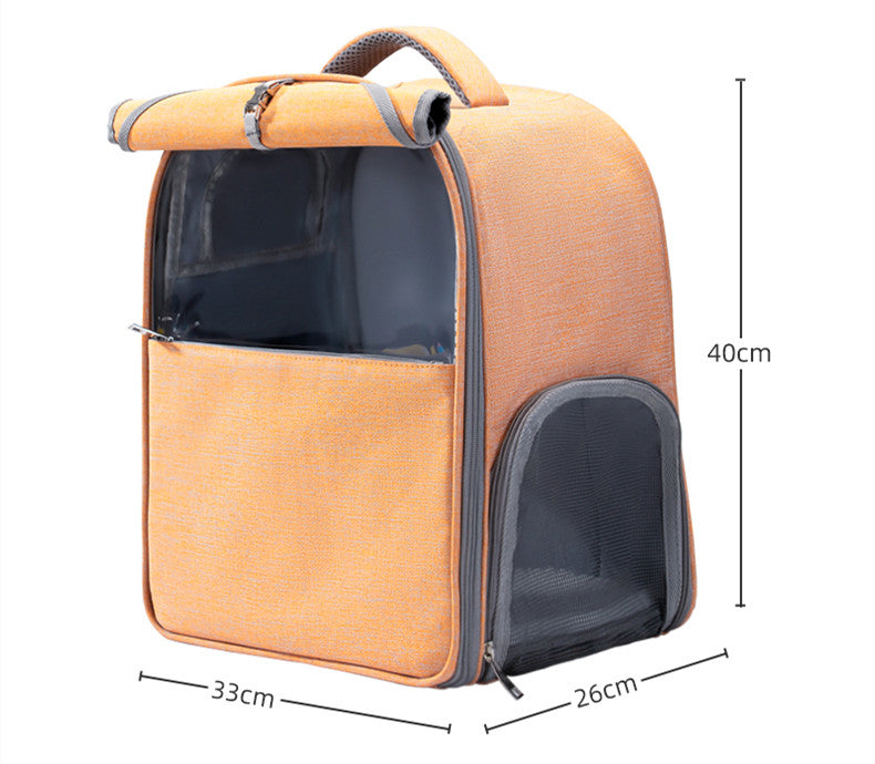 Portable Large Capacity Canvas Pet Backpack Outdoor Travel Bag