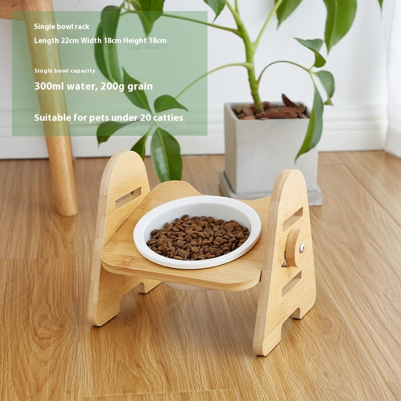 Oblique Mouth Cervical Protection Pet Drinking Bowl