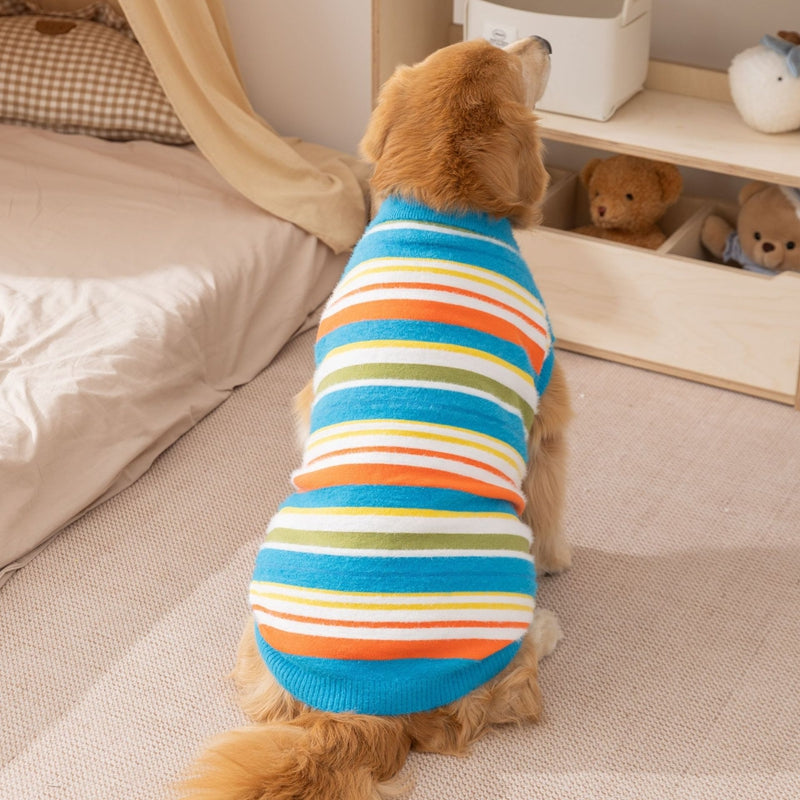 Autumn Winter Striped Sleeveless Fashion Pet Sweater Clothes