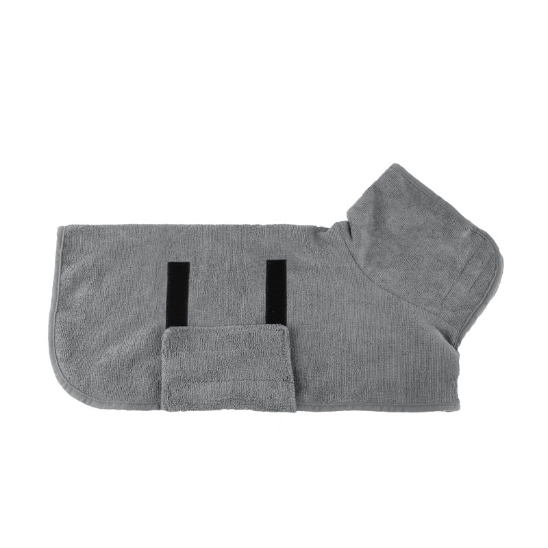 Absorbent Bath Robe Neck Tucked Waist Pet Shirt Clothing