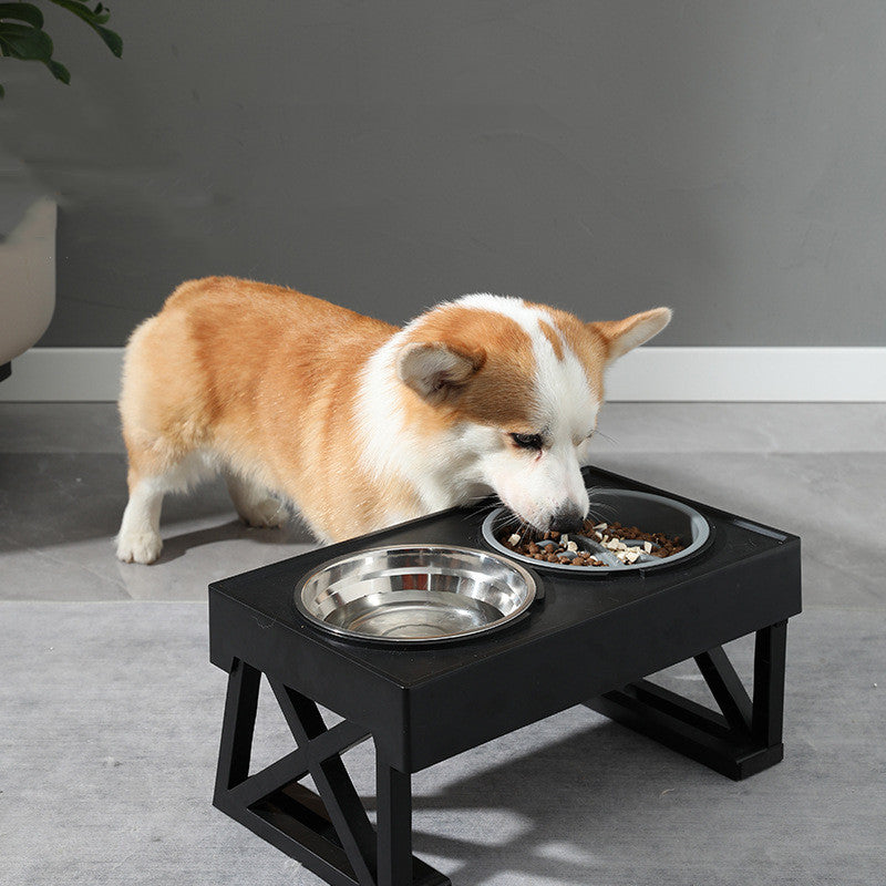 Adjustable Elevated Stainless Steel Anti Choke Pet Slow Feeding Bowl