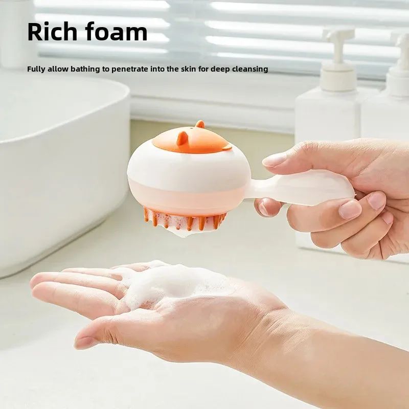 Automatic Soft Gel Dual Purpose Pet Bath Massage Brush