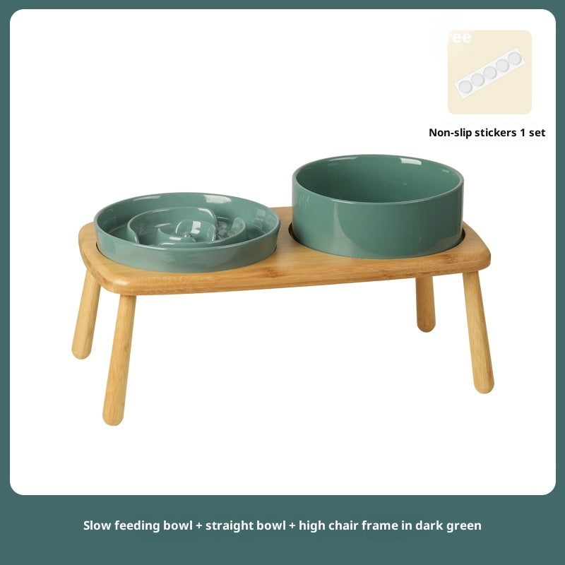 Ceramic Pet Slow Feeding Anti Choking Tip Proof Feeder Bowl