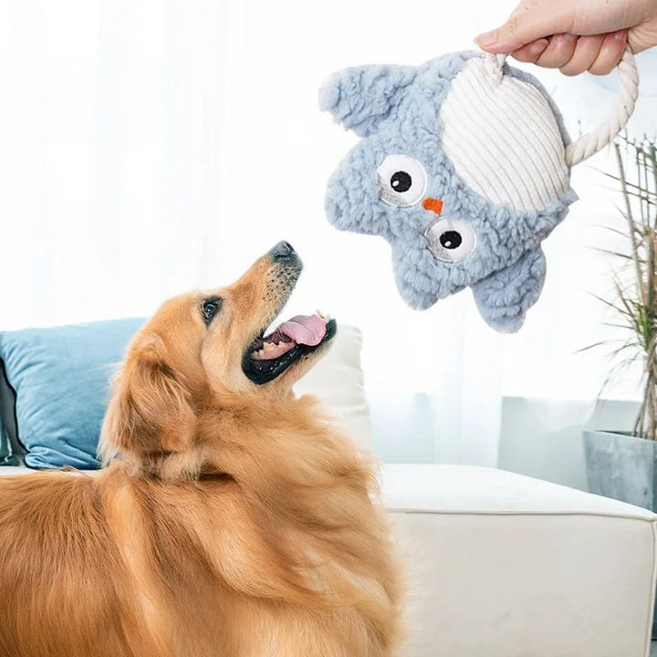 Plush Squeaky Animal Shape Bite Resistant Pet Toy For Training And Play