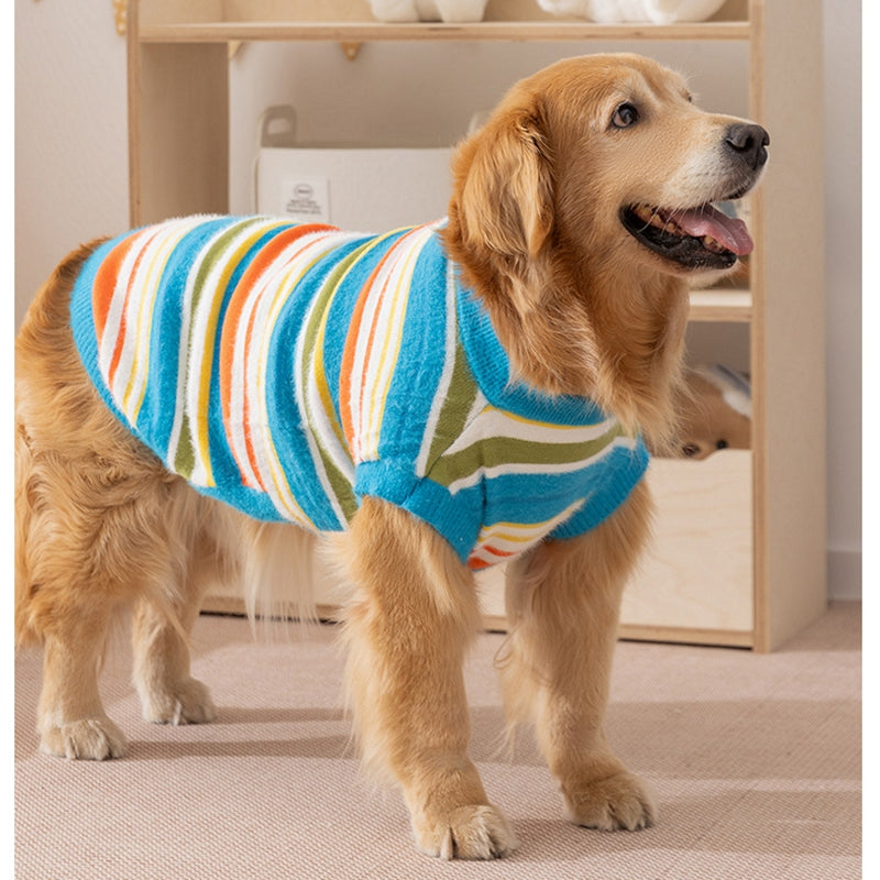 Autumn Winter Striped Sleeveless Fashion Pet Sweater Clothes