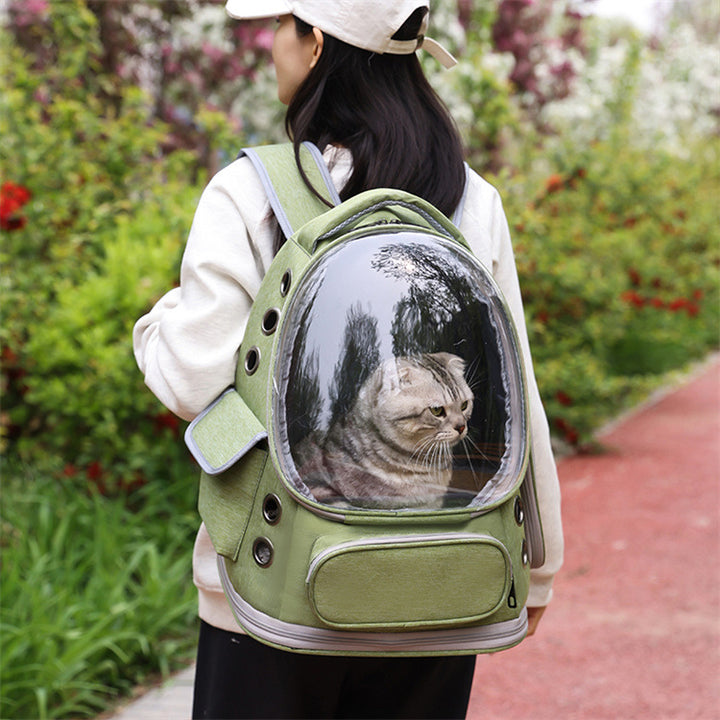 Portable Transparent Pet Backpack Space Capsule Travel Carrier Bag