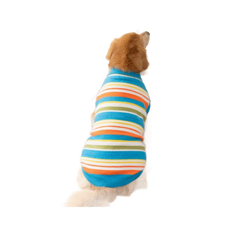 Autumn Winter Striped Sleeveless Fashion Pet Sweater Clothes