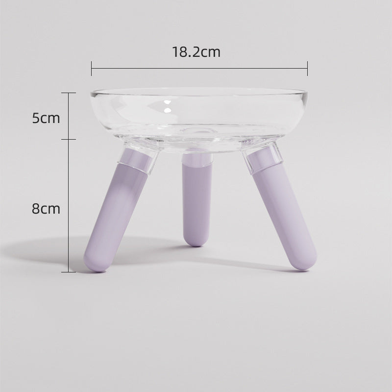 Transparent Glass Anti Knock Pet Feeding And Water Bowl