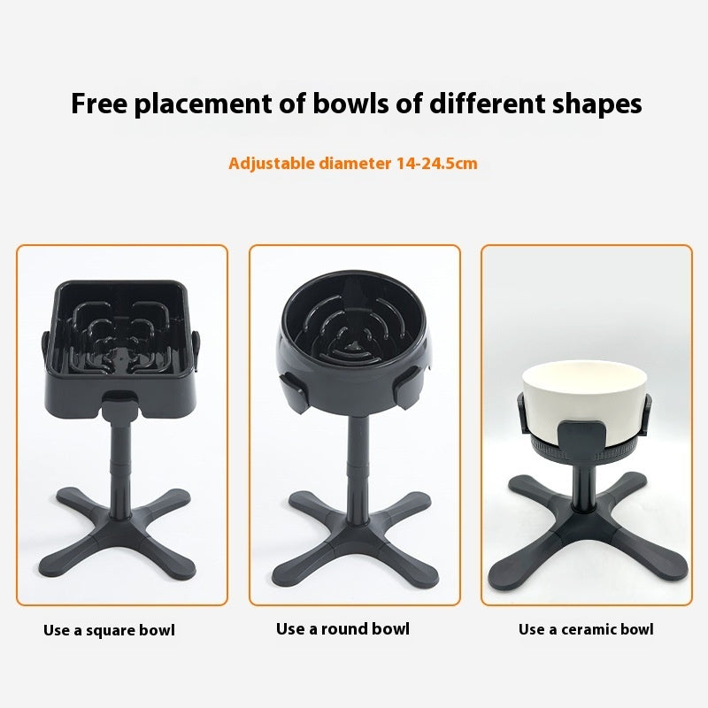 Adjustable Height Anti Tumble Pet Bowl Stand Bracket
