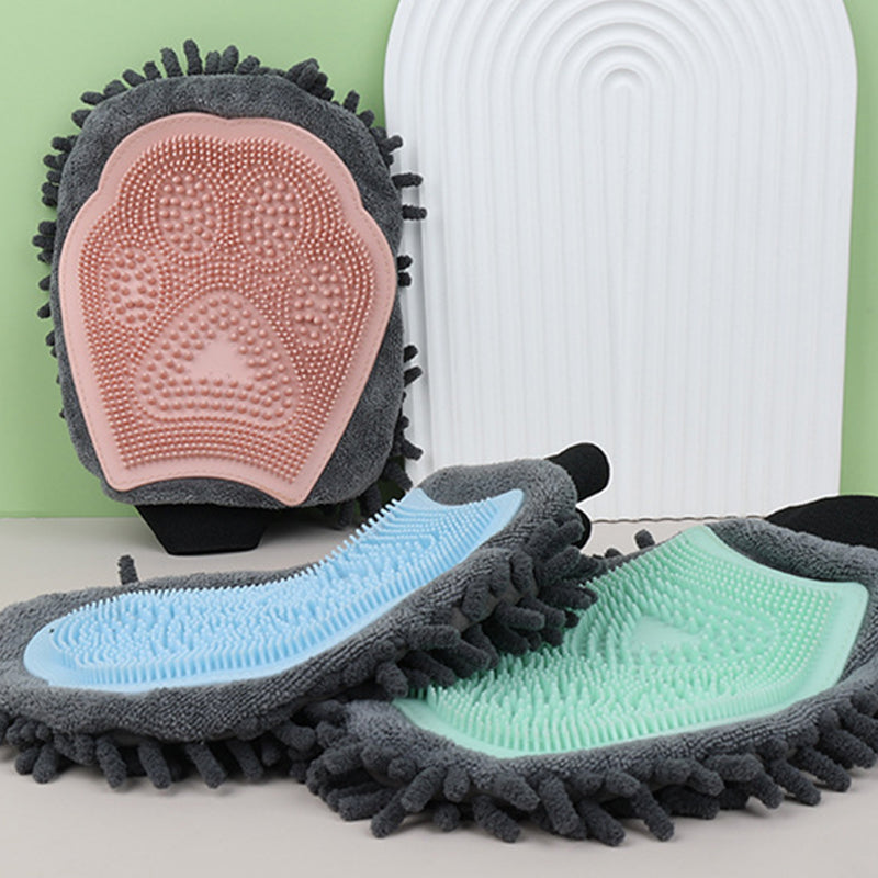 2 In 1 Grooming Massage Bath Cleaning Pet Brush Glove