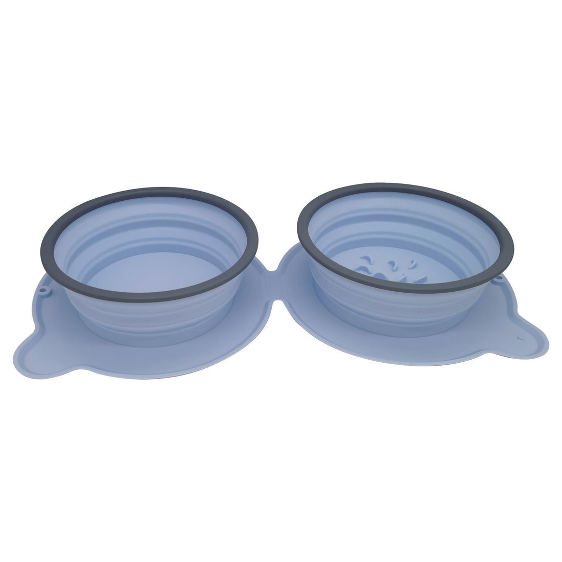 Portable Silicone Foldable Non Slip Pet Travel Double Feeding Bowl