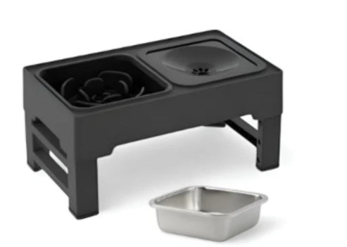 Adjustable Stainless Steel Elevated Pet Double Feeding Bowl Stand