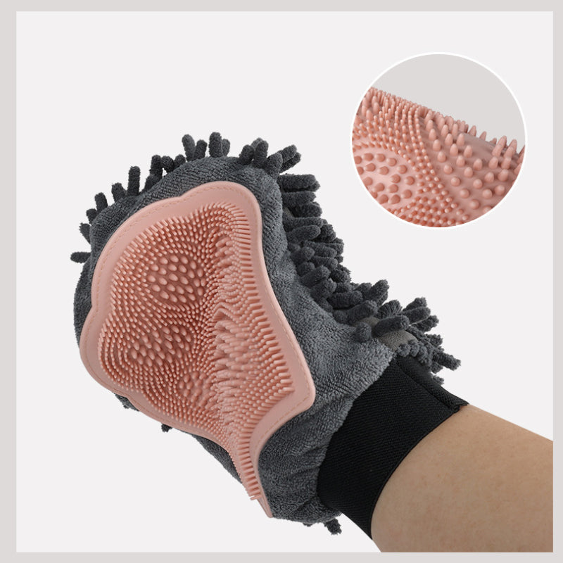 2 In 1 Grooming Massage Bath Cleaning Pet Brush Glove