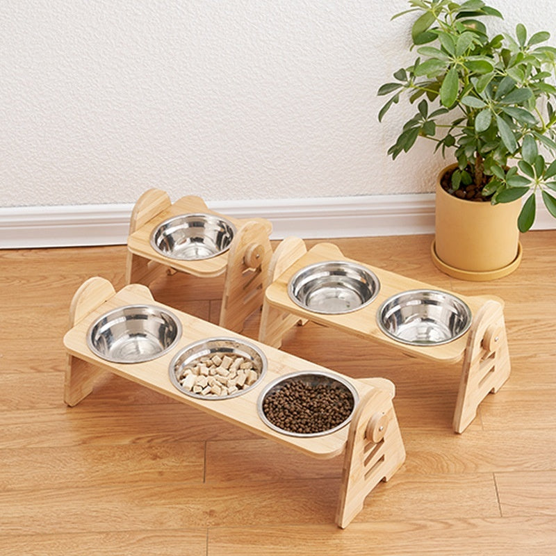 Oblique Mouth Cervical Protection Pet Drinking Bowl