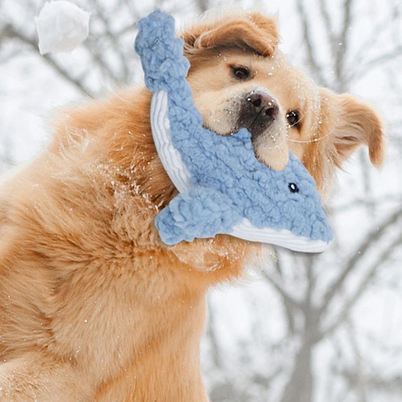 Plush Squeaky Animal Shape Bite Resistant Pet Toy For Training And Play