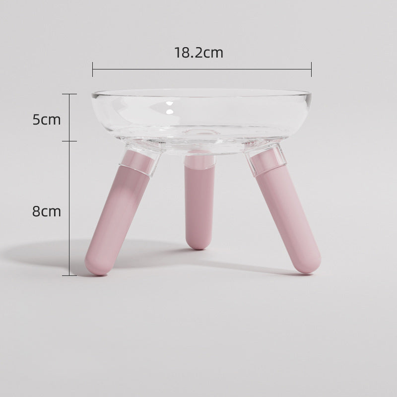 Transparent Glass Anti Knock Pet Feeding And Water Bowl