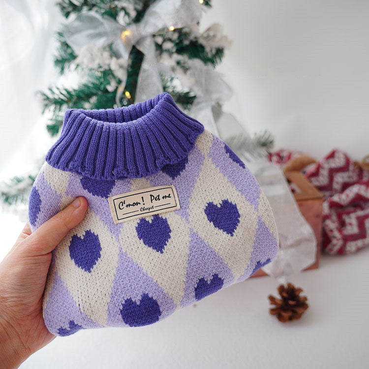Christmas Rhombus Love Fashion Pet Sweater Clothes