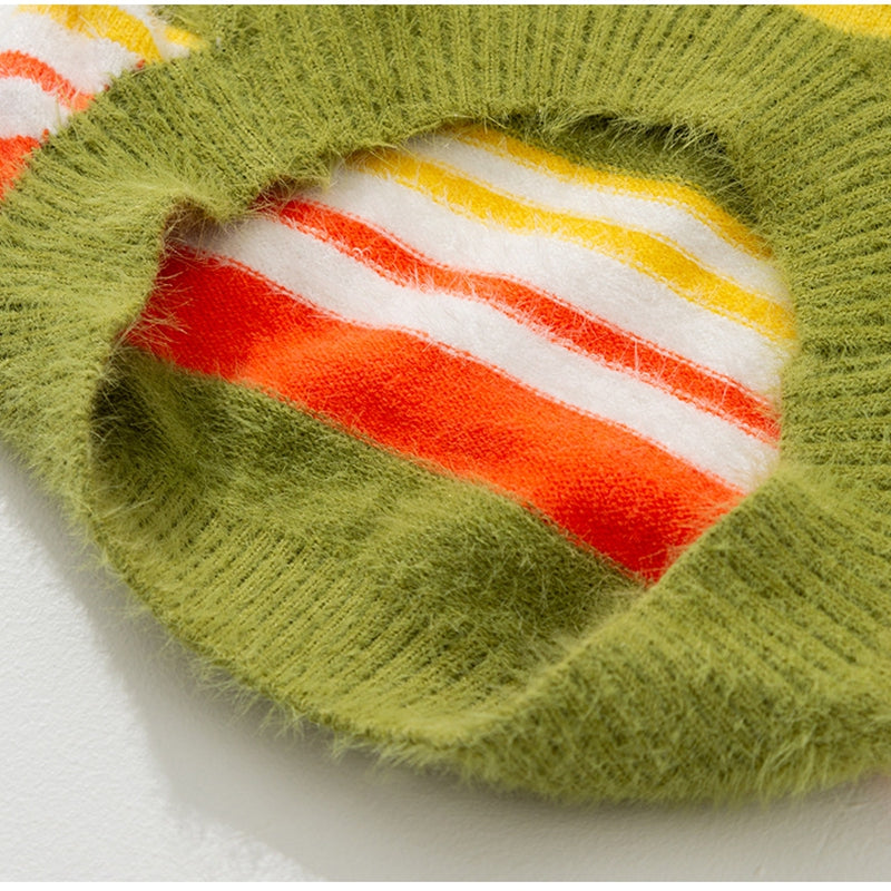 Autumn Winter Striped Sleeveless Fashion Pet Sweater Clothes