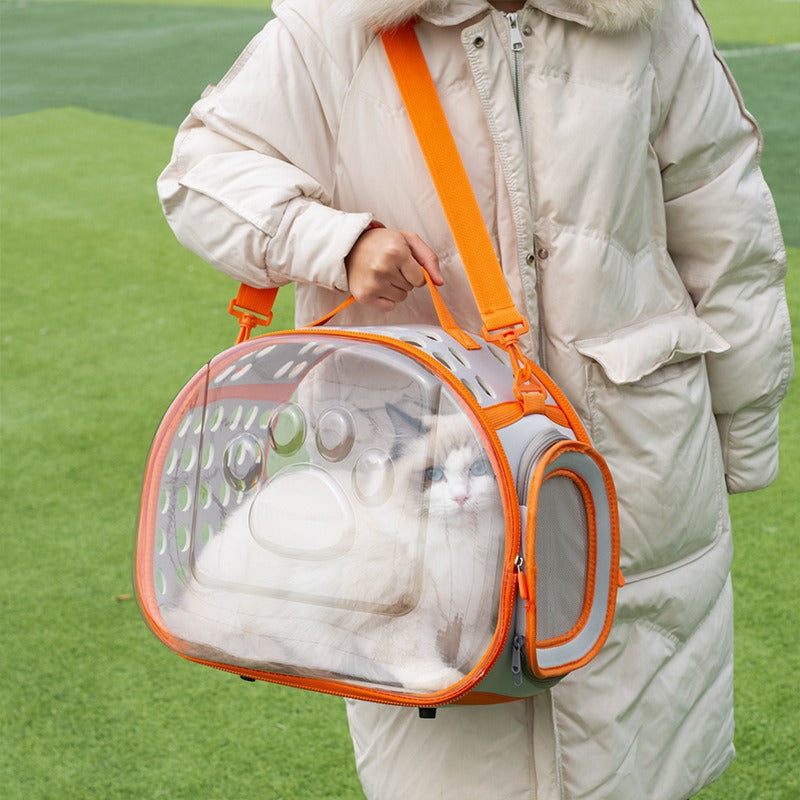 Portable Transparent Pet Space Capsule Backpack Travel Carrier Bag