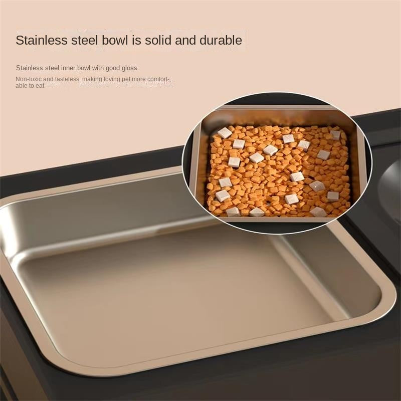 Adjustable Stainless Steel Elevated Pet Double Feeding Bowl Stand