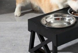 Adjustable Elevated Stainless Steel Anti Choke Pet Slow Feeding Bowl