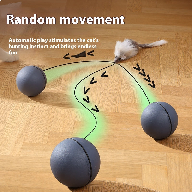 Electric Moving Pet Teaser Ball Interactive Rolling Toy