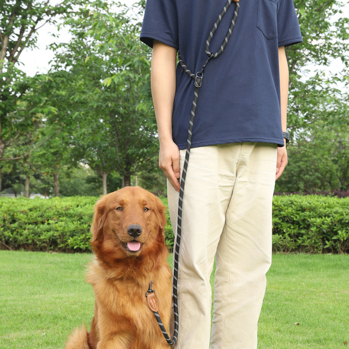 Pet Adjustable Reflective Handheld Rope Leash Multifunctional Harness