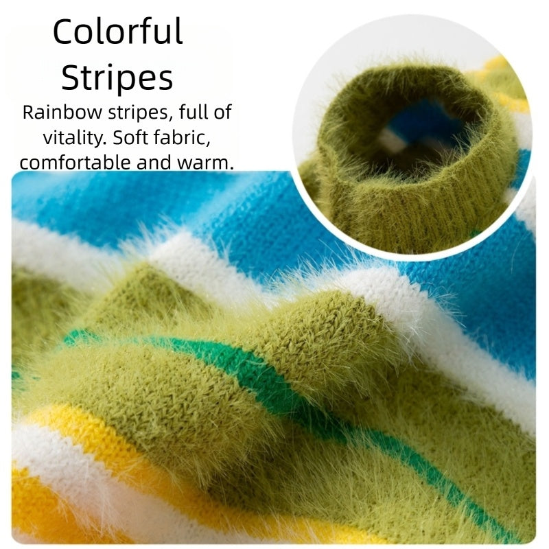 Autumn Winter Striped Sleeveless Fashion Pet Sweater Clothes