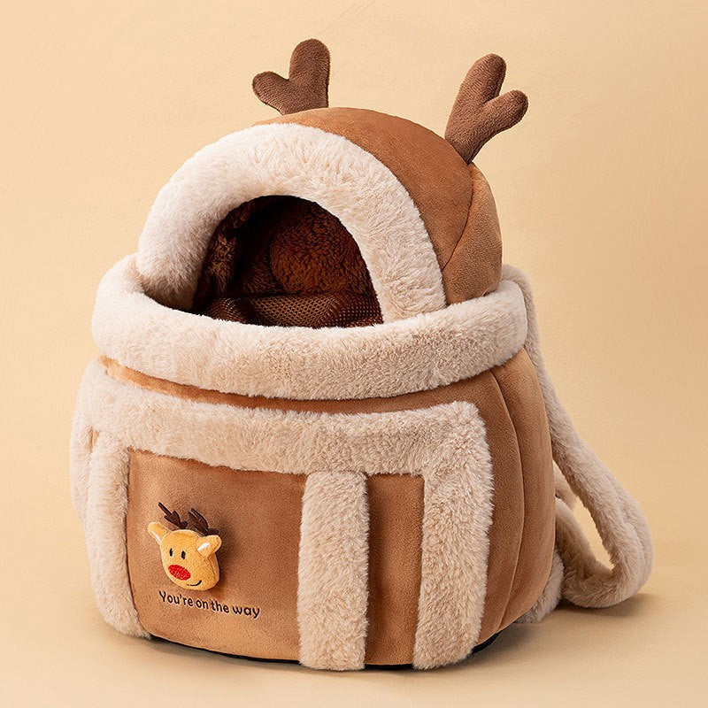Animal Shape Pet Diaper Backpack Portable Off Shoulder Travel Bag