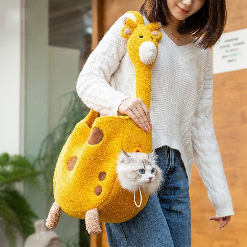 Animal Shape Pet Diaper Backpack Portable Off Shoulder Travel Bag