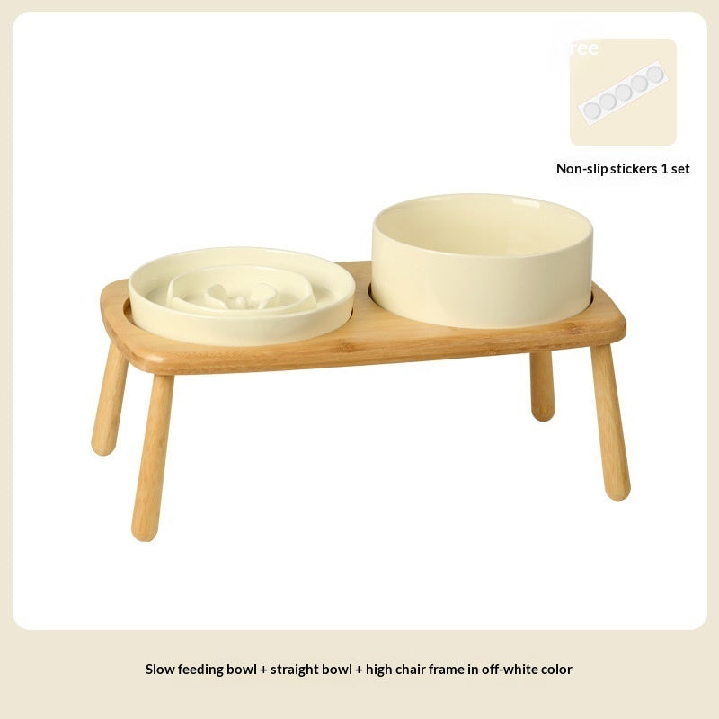 Ceramic Pet Slow Feeding Anti Choking Tip Proof Feeder Bowl