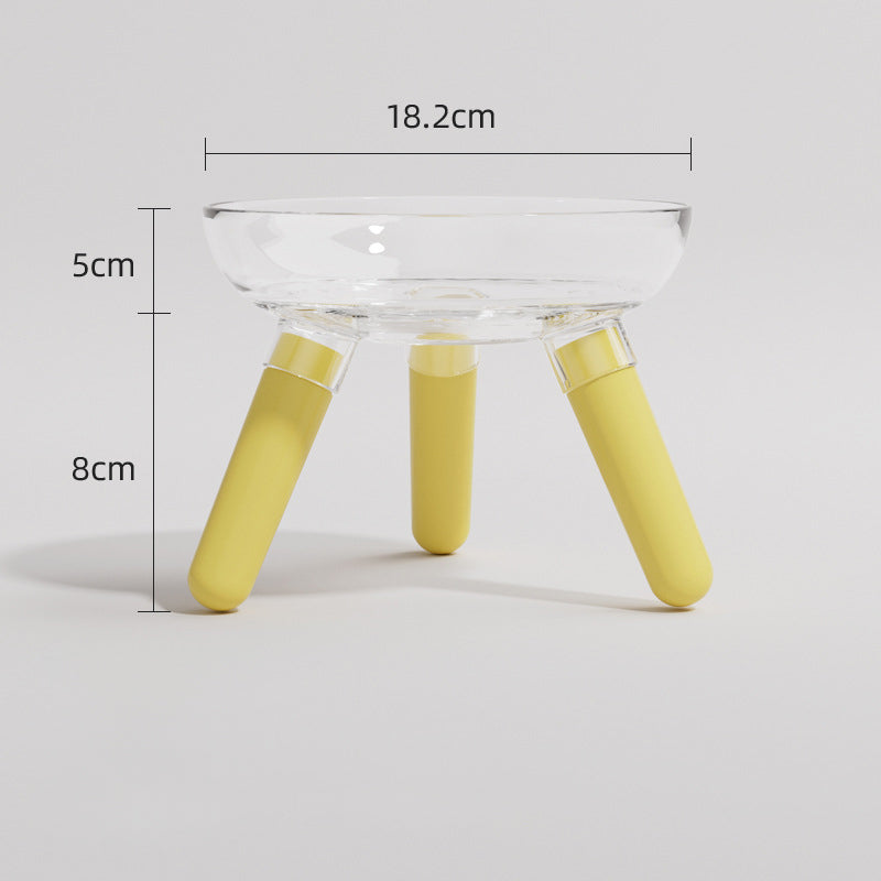 Transparent Glass Anti Knock Pet Feeding And Water Bowl