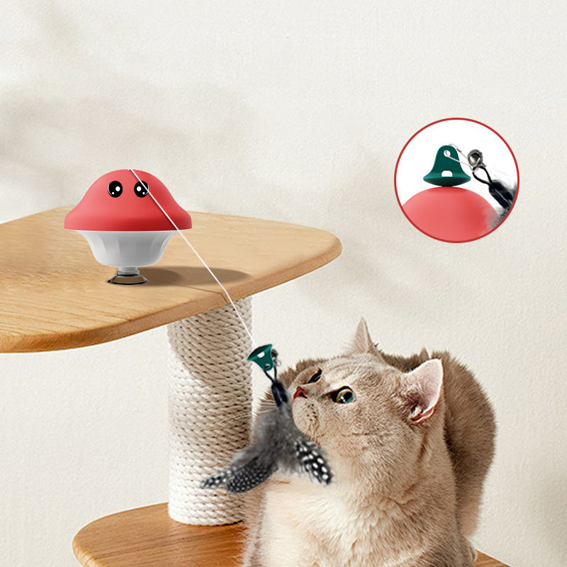 Suction Cup Cat Wand Retractable Interactive Pet Teaser Indoor Exercise Toy