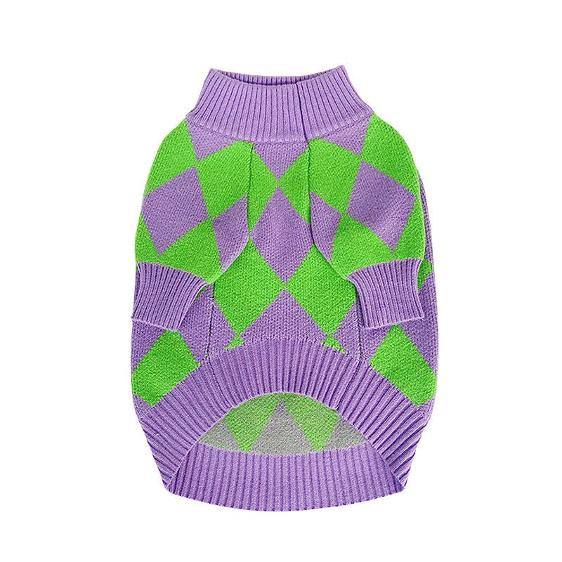 Trendy Plaid Fashion Pet Sweater Clothes