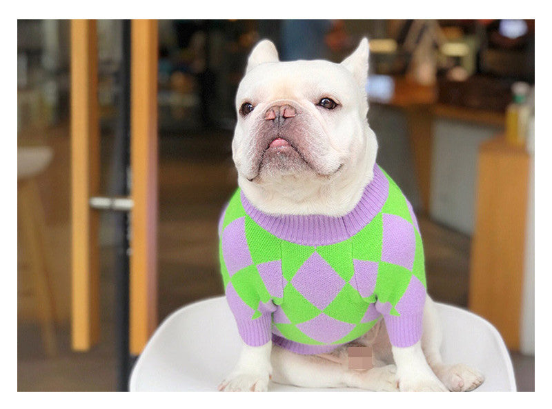 Trendy Plaid Fashion Pet Sweater Clothes