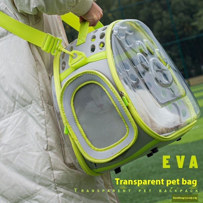 Portable Transparent Pet Space Capsule Backpack Travel Carrier Bag