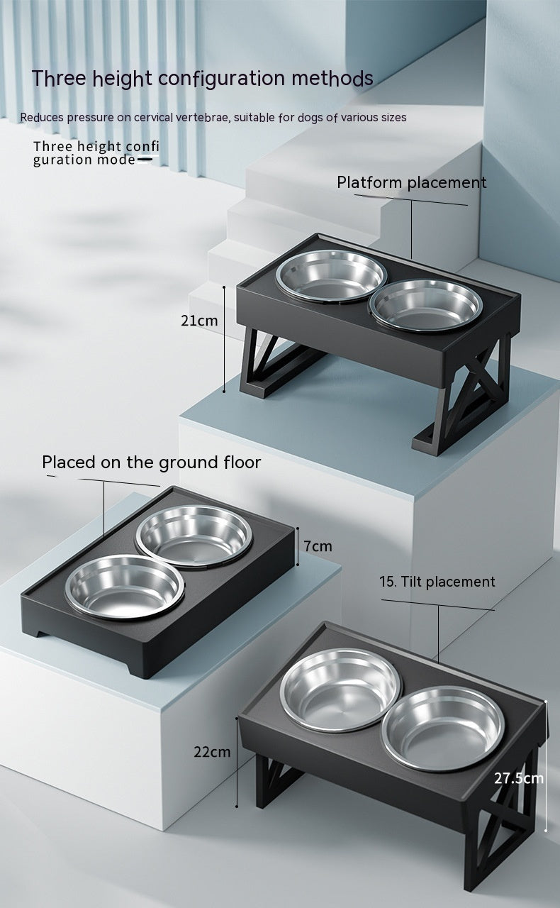 Adjustable Elevated Stainless Steel Anti Choke Pet Slow Feeding Bowl