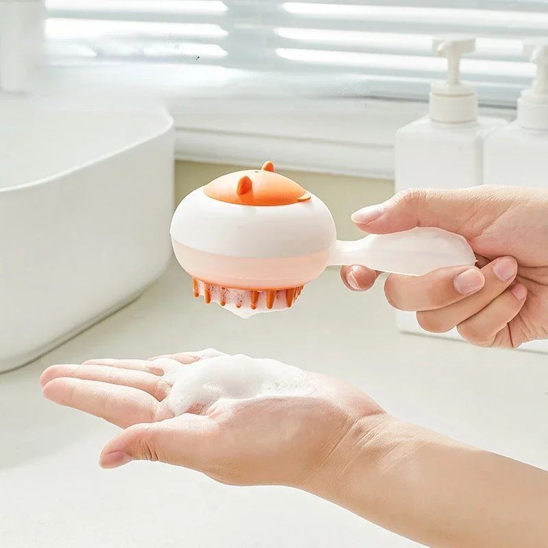 Automatic Soft Gel Dual Purpose Pet Bath Massage Brush
