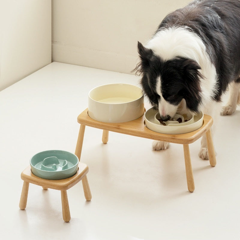 Ceramic Pet Slow Feeding Anti Choking Tip Proof Feeder Bowl